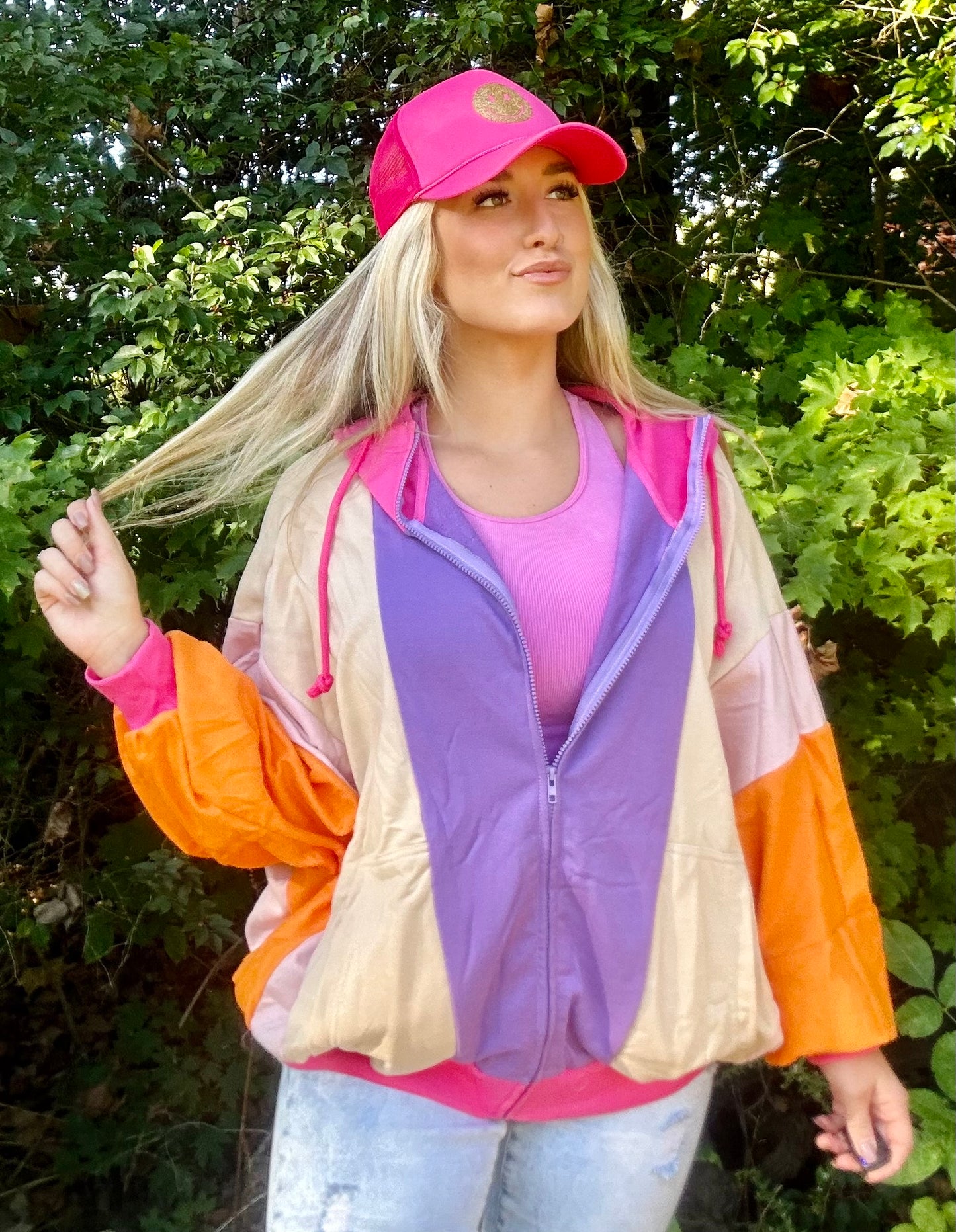 Colorblock Zip