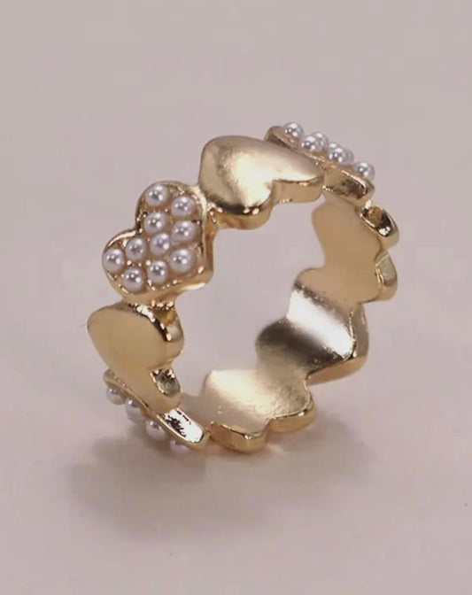 Pearl Heart Ring